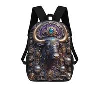 sinyumoney Steampunk Bull Portrait Backpack School Daypacks Business Backpack Water Resistant Bookbag for Men, Women & Teenage Boys 17inch