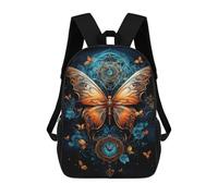 sinyumoney Steampunk Butterfly Art Print-1 Children's Backpacks School Backpack 3D Printed for Kids Travel Rucksacks Book Bags Kids 17inch School Bag