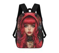 sinyumoney Steampunk Cat Hoodie with Red Hair School Backpack Lightweight Schoolbag Dayback Bookbag College for Camping Outdoor Adventures And Daily Travel 17inch
