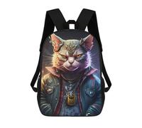 sinyumoney Steampunk Cat Portrait Kids School Backpack 3D Printed Backpacks Fashion School Bag Rucksacks for Boys Elementary And Middle School Students 17inch