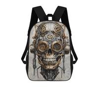 sinyumoney Steampunk Cogs Skull Gear School Backpack Water Resistant Computer Rucksack- Perfect for Travel, Work And Daily Use 17inch