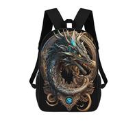 sinyumoney Steampunk Dragon Artwork-1 Fashion Student School Backpack Suitable for Boys Girls Kids Casual Outdoor Travel Essential Daypack 17inch