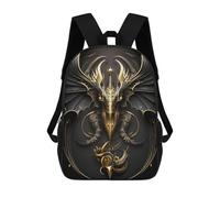 sinyumoney Steampunk Dragon Artwork Children's Backpack, Schoolbag Large Capacity Students Bookbag Rucksack Knapsack for Boys Girls Adults Teen 17inch