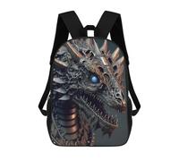 sinyumoney Steampunk Dragon Head Sculpture Backpack School Fashion Stationery Backpack Waterproof Casual Daypacks for Men, Women & Teenage Boys 17inch
