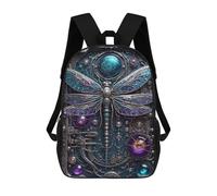 sinyumoney Steampunk Dragonfly 3D Printed 17 Inch School Backpack Children's Backpacks 3D Printed Cool Knapsack for Boys Elementary And Middle