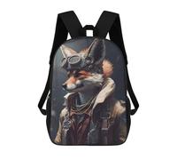 sinyumoney Steampunk Fox Explorer 3D Printed Kids School Bag Rucksacks Children's School Fashion Casual Back Pack High Capacity Travel Book Bags Backpack for Kids 17inch