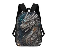 sinyumoney Steampunk Galactic Dragon 3D Printed 17 Inch School Backpack Children's Backpacks 3D Printed Cool Knapsack for Boys Elementary And Middle