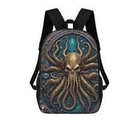 sinyumoney Steampunk Golden Kraken Backpack School Daypacks Business Backpack Water Resistant Bookbag for Boys/Girls/Teenagers 17inch