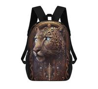 sinyumoney Steampunk Leopard Portrait-6 Kids Backpack,School Backpack Kids School Bag 3D Printed Cartoon Large Capacity Backpack for Kids Boys And Girls 17inch