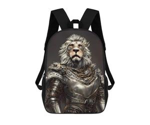 sinyumoney Steampunk Lion Armor Backpacks 3D Printed School Bag Casual Kids Fashion School Bag for Boys Middle School Students School 17inch