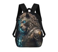 sinyumoney Steampunk Lion Armor Kids Backpack, Backpack School Bag, Backpacks Kids School 3D Printed School Bags for Elementary And Middle School Students Teens Birthday Gift 17inch