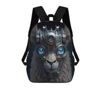 sinyumoney Steampunk Llama Portrait 3D Printed School Bag Children's School Backpack Schoolbags Travel Backpacks Casual Fashion Bag for Kids School Students 17inch