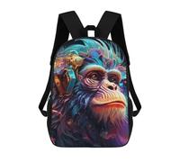 sinyumoney Steampunk Monkey Portrait Backpack School Fashion Stationery Backpack Waterproof Casual Daypacks for Men, Women & Teenage Boys 17inch