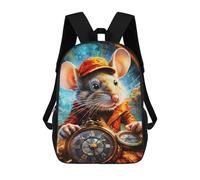 sinyumoney Steampunk Mouse with Clocks Backpack School Water Resistant Travel Backpack Computer Bag for Girls Boys Teenage 17inch