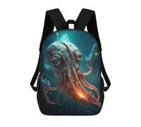 sinyumoney Steampunk Octopus in Space Backpacks 3D Printed Kids School Backpack School Bag Fashion Rucksacks for Boys Elementary And Middle School Students 17inch