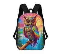 sinyumoney Steampunk Owl Artwork-3 3D Printed School Bag Children's School Backpack Schoolbags Travel Backpacks Casual Fashion Bag for Kids School Students 17inch