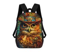 sinyumoney Steampunk Owl Artwork Backpacks 3D Printed Kids School Backpack School Bag Fashion Rucksacks for Boys Elementary And Middle School Students 17inch