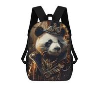 sinyumoney Steampunk Panda Animal Backpack School Bag Large Water Resistant Laptop Backpack for Girls Boys Teenage 17inch