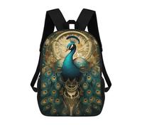 sinyumoney Steampunk Peacock Art Print Backpacks 3D Printed 17inch Kids School Backpack Outdoor Casual Daypack Casual Travel Bags for Middle School Students