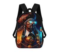 sinyumoney Steampunk Pirate Portrait Kids Backpack,School Backpack Kids School Bag 3D Printed Cartoon Large Capacity Backpack for Kids Boys And Girls 17inch