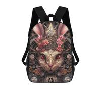 sinyumoney Steampunk Rabbit Art Print School Bags Large Lightweight Casual Backpack for Camping Outdoor Adventures And Daily Travel 17inch