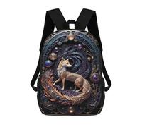 sinyumoney Steampunk Red Fox Art Deco 3D Printed Children's 17 Inch Backpacks 3D Printed Casual School Bag for Boys Elementary And Middle