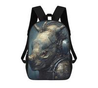sinyumoney Steampunk Rhino Head Backpack 3D Print Kids Bag Elementary Students Daypack Lightweight School Bag for Children Girls Boys Nursery Lunch Pack 17inch