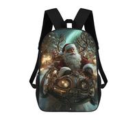 sinyumoney Steampunk Santa Claus School Backpack Water Resistant Travel Backpack Computer Bag for School/Work/Travel 17inch