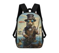 sinyumoney Steampunk Seal Fisherman Backpack School Secondary Causal Travel High School Bags for Boys/Girls/Teenagers 17inch