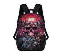 sinyumoney Steampunk Skull Art Print Backpack School Bag Business Durable Laptop Bag for Campus Outdoor Travel Sports 17inch