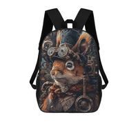 sinyumoney Steampunk Squirrel Animal Children's School Backpack 3D Printed for Kids Travel Rucksacks Book Bags for Boys Elementary School Students 17inch