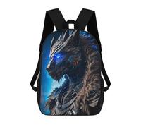 sinyumoney Steampunk Wolf Armor Kids School Backpack 3D Printed Fashion School Bag Casual School Bag for Boys Elementary And Middle School Students 17inch