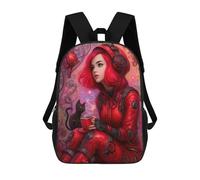 sinyumoney Steampunk Woman with Cat School Bags School Secondary High School College Backpack Travel for Men, Women & Teenage Boys 17inch