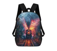 sinyumoney Steamtrain on The Rails Backpacks 3D Printed Kids School Backpack Outdoor Casual Daypack Fashion Casual Children Backpacks Cute Travel Bags 17inch