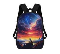 sinyumoney Stellar Love Sunset Children's 17 Inch School Backpack 3D Printed Casual Daypacks for Kids Travel Rucksacks Book Bags Kids School Bag
