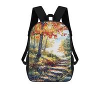 sinyumoney Steps to Fall School Bags High Secondary School Bags Casual Backpack for Camping Outdoor Adventures And Daily Travel 17inch
