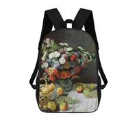 sinyumoney Still Life with Flowers And Fruit School Backpack Lightweight Airport College Students Back Pack- Perfect for Travel, Work And Daily Use 17inch