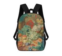 sinyumoney Still Life with Fruit And Flowers Backpack School Bag School Secondary High School College Backpack Travel for Boys/Girls/Teenagers 17inch