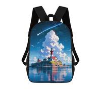 sinyumoney Still Sea Sentry Backpack School Bag Lightweight Schoolbag Dayback Bookbag College for Girl, Teen Girls 17inch