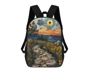 sinyumoney Stone Path Sunset Rucksack Fashion Stationery Backpack Waterproof Casual Daypacks for Men, Women & Teenage Boys 17inch
