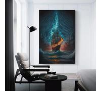sinyumoney Stormy Sails Through Clouds Vintage Picture Modern Wall Artwork Decor Living Room for Wall Decor Gifts Women Men 20x30inch(50x75cm)