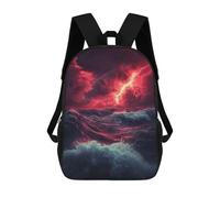 sinyumoney Stormy Sea with Lightning Strikes Backpack School Bag Water Resistant School Bag Business Backpack for Boys/Girls/Teenagers 17inch