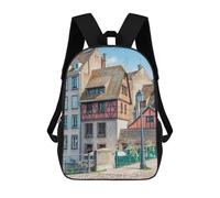 sinyumoney Strasbourg Architecture Backpack School Business Durable Laptop Bag for Camping Outdoor Adventures And Daily Travel 17inch