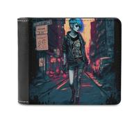 sinyumoney Street Art 3D Print Men's Wallet ID Window Coin RFID Blocking Stylish Slots Note Section Wallets Youth Guys 11.7cm*9.5cm