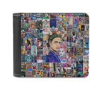 sinyumoney Street Art Collage 3D Print Men's Wallet Card Slots ID Leather RFID Banknote Compartments Fashion Slim Wallets 11.7cm*9.5cm