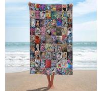 sinyumoney Street Art Mosaic Compilation Towels Bathroom Lightweight Soft Absorbent Beach Towel Perfect The Home 130cm*80cm