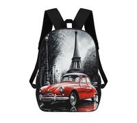 sinyumoney Street Art Paris School Backpack Daypacks Business Backpack Water Resistant Bookbag for School/Work/Travel 17inch