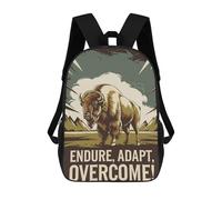 sinyumoney Strength of The Bison Backpack School Lightweight Schoolbag Dayback Bookbag College for Men, Women & Teenage Boys 17inch