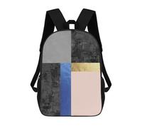 sinyumoney Strokes of Textures X 3D Printed Children's School Backpack for Kids High Capacity Travel Rucksacks Book Bags Kids School Bag Back Pack 17inch