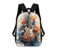 sinyumoney Strumming Serenity Guitar Rucksacks 3D Printed Children Backpacks Fashion Casual Daypack Cute Travel Bags Outdoor Casual Daypack for Boy And Girl 17inch